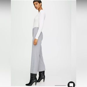 Wilfred kick flare navy gingham pant